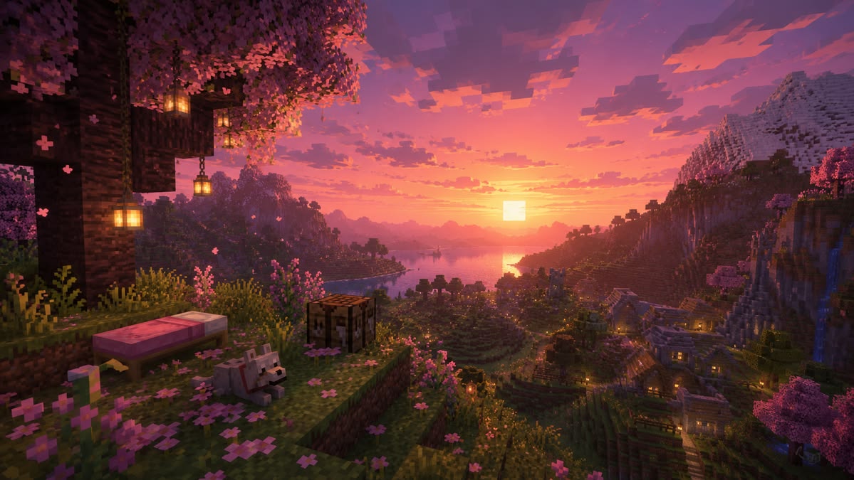 Paisaje de atardecer en Cozy